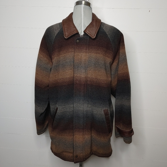 RARE vintage Brooks Brothers striped wool coat S - Picture 2 of 16